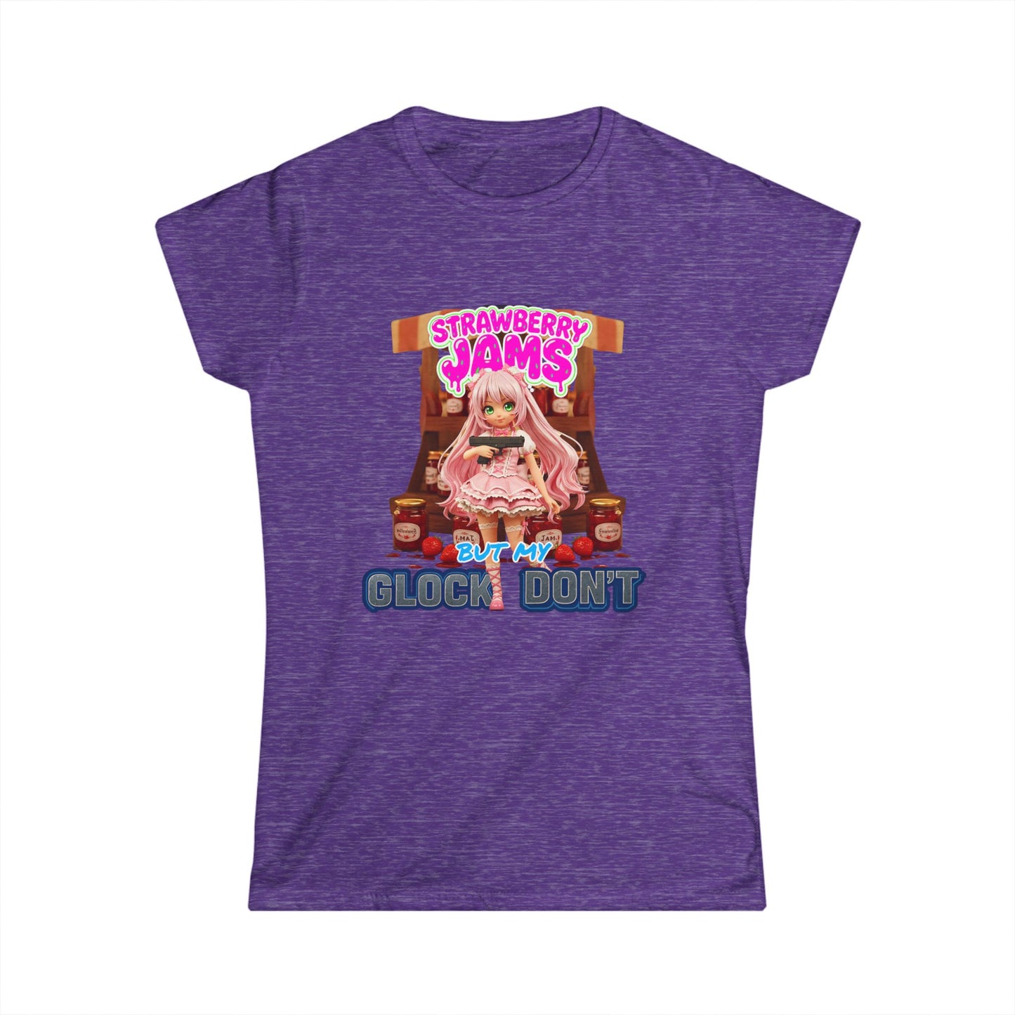 "Strawberry Jams but My Glock Don't" V1 - Women's Soft Style Tee - SSXYZ