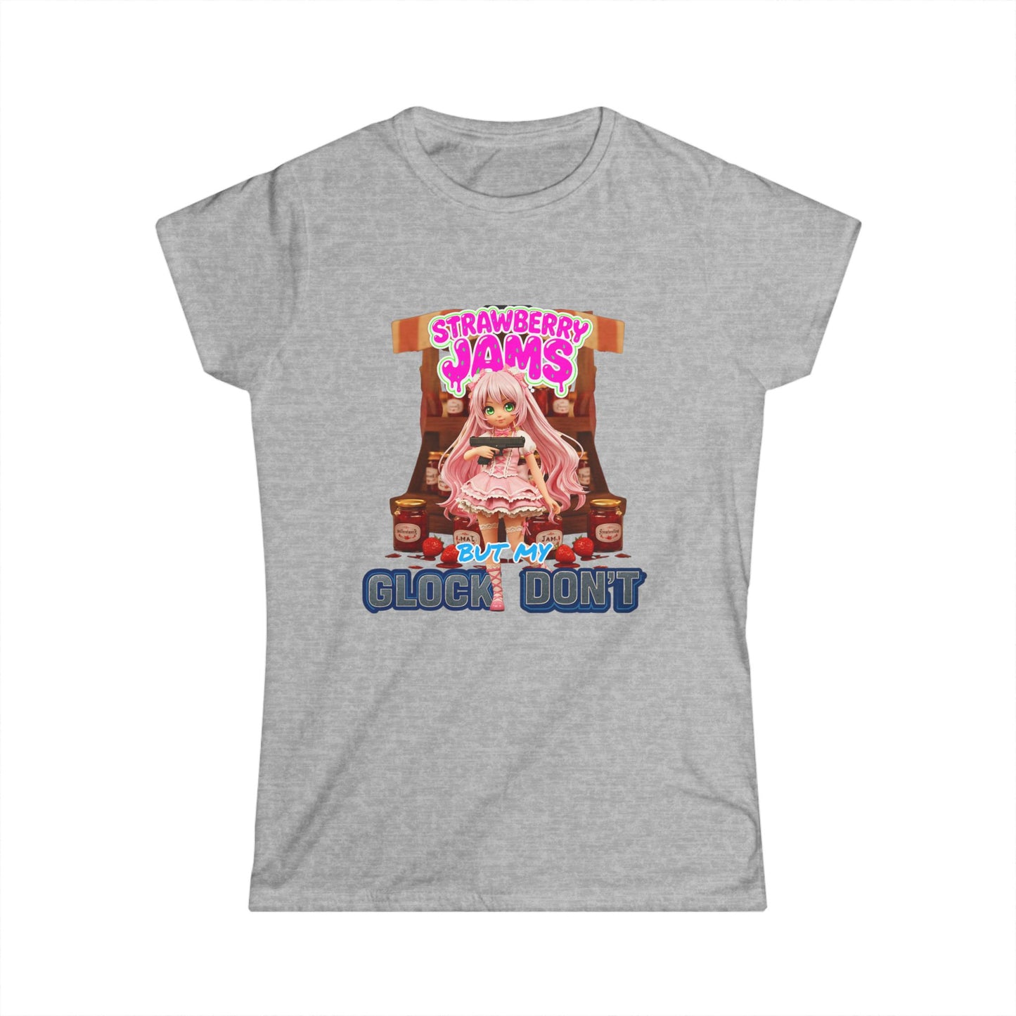 "Strawberry Jams but My Glock Don't" V1 - Women's Soft Style Tee - SSXYZ
