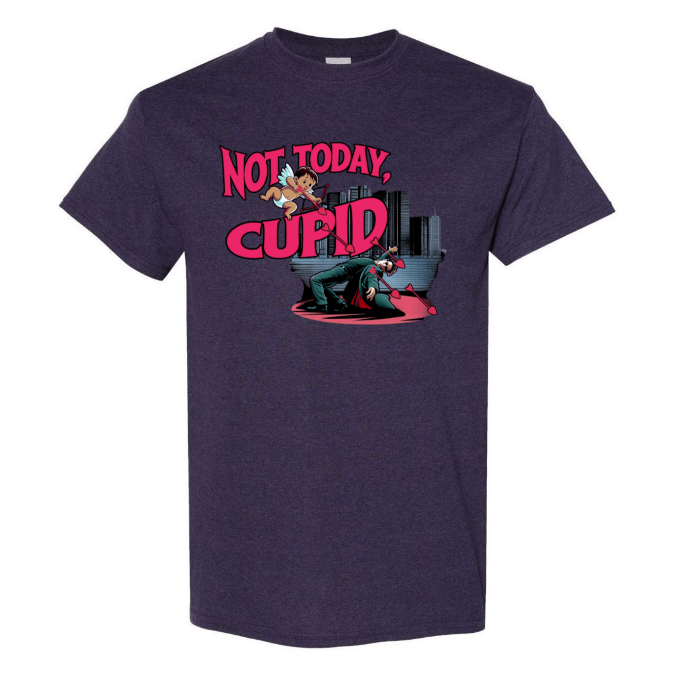 "Not Today Cupid" Matrix Limbo T-Shirt - Front - StyleSavvy.xyz