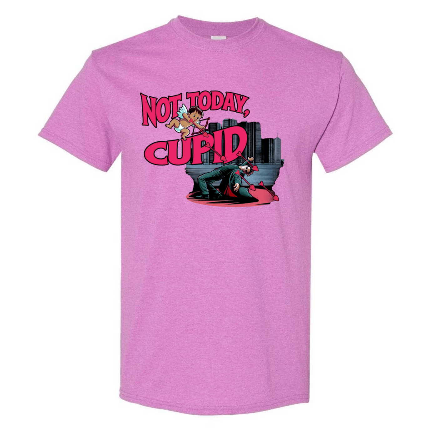 "Not Today Cupid" Matrix Limbo T-Shirt - Front - StyleSavvy.xyz