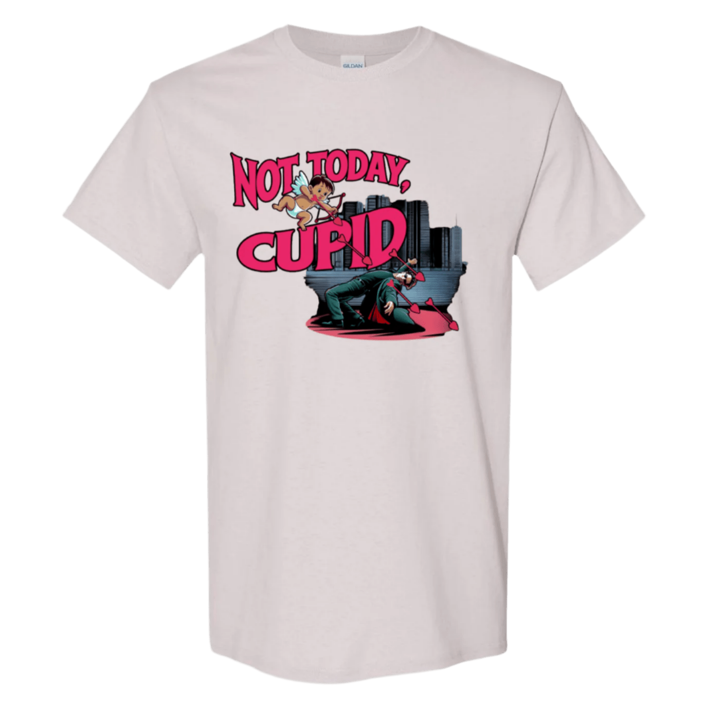 "Not Today Cupid" Matrix Limbo T-Shirt - Front - StyleSavvy.xyz