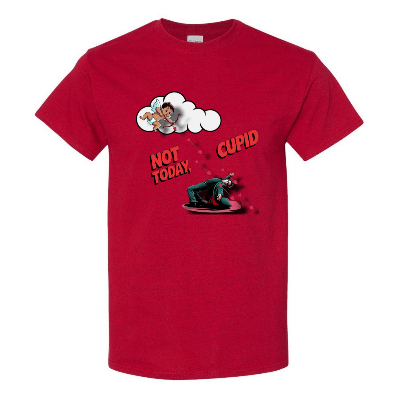 "Not Today Cupid" Matrix Limbo T-Shirt - V2 - StyleSavvy.xyz