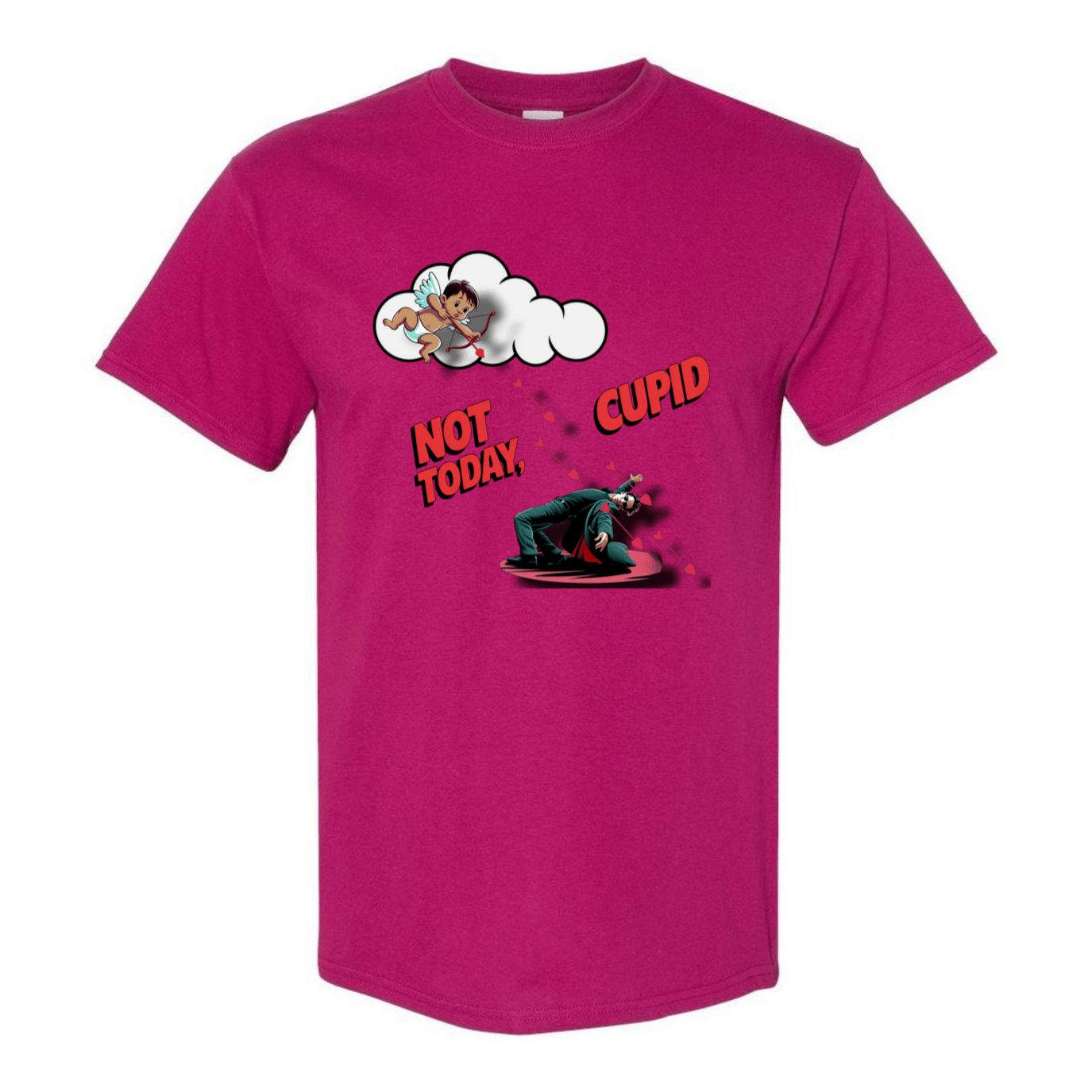 "Not Today Cupid" Matrix Limbo T-Shirt - V2 - StyleSavvy.xyz