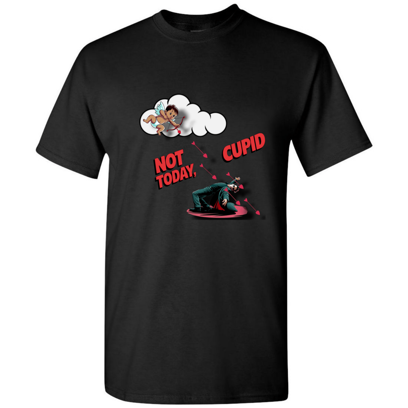 "Not Today Cupid" Matrix Limbo T-Shirt - V2 - StyleSavvy.xyz