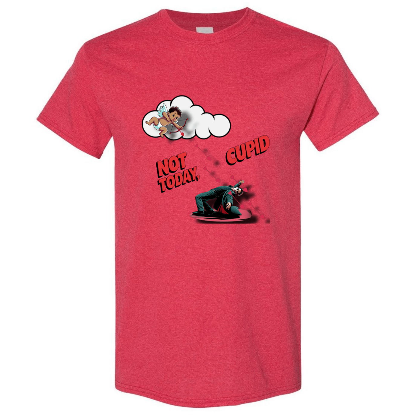 "Not Today Cupid" Matrix Limbo T-Shirt - V2 - StyleSavvy.xyz