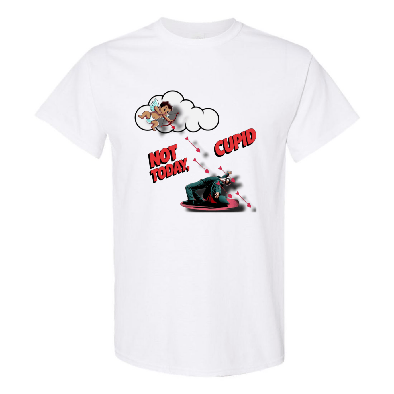 "Not Today Cupid" Matrix Limbo T-Shirt - V2 - StyleSavvy.xyz