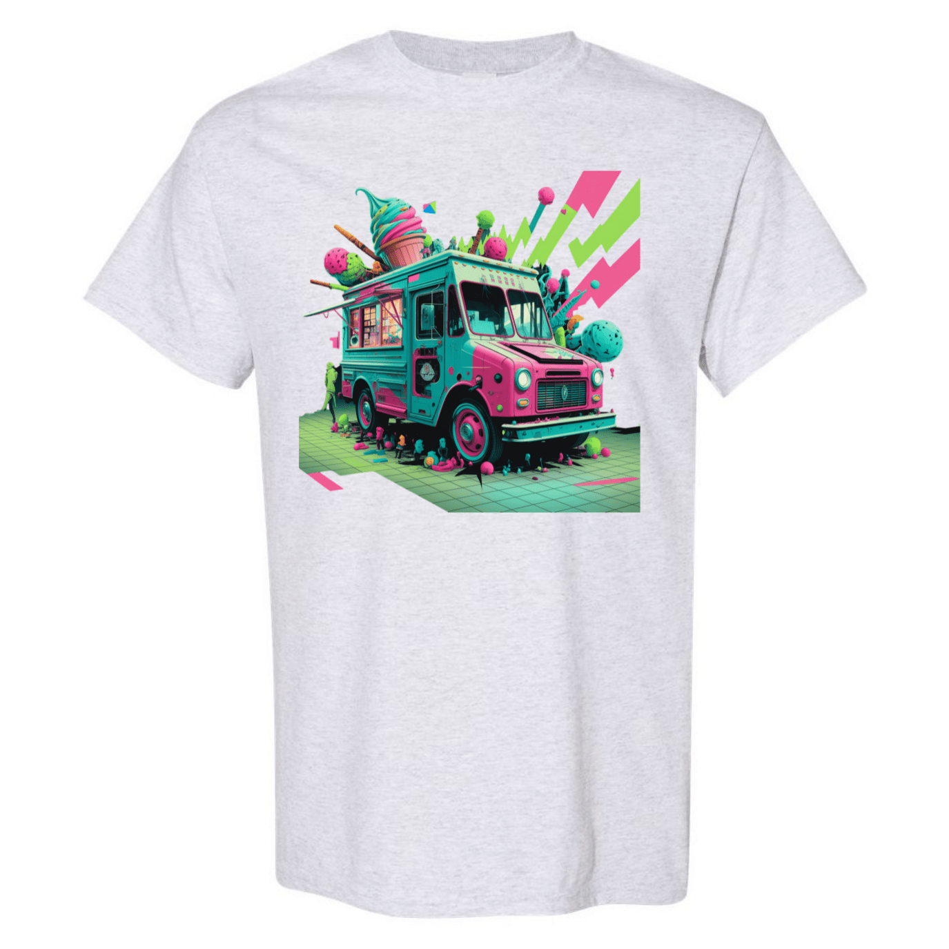 Deconstructed Ice Cream Truck Tee | Neon & Abstract | StyleSavvy.xyz - StyleSavvy.xyz