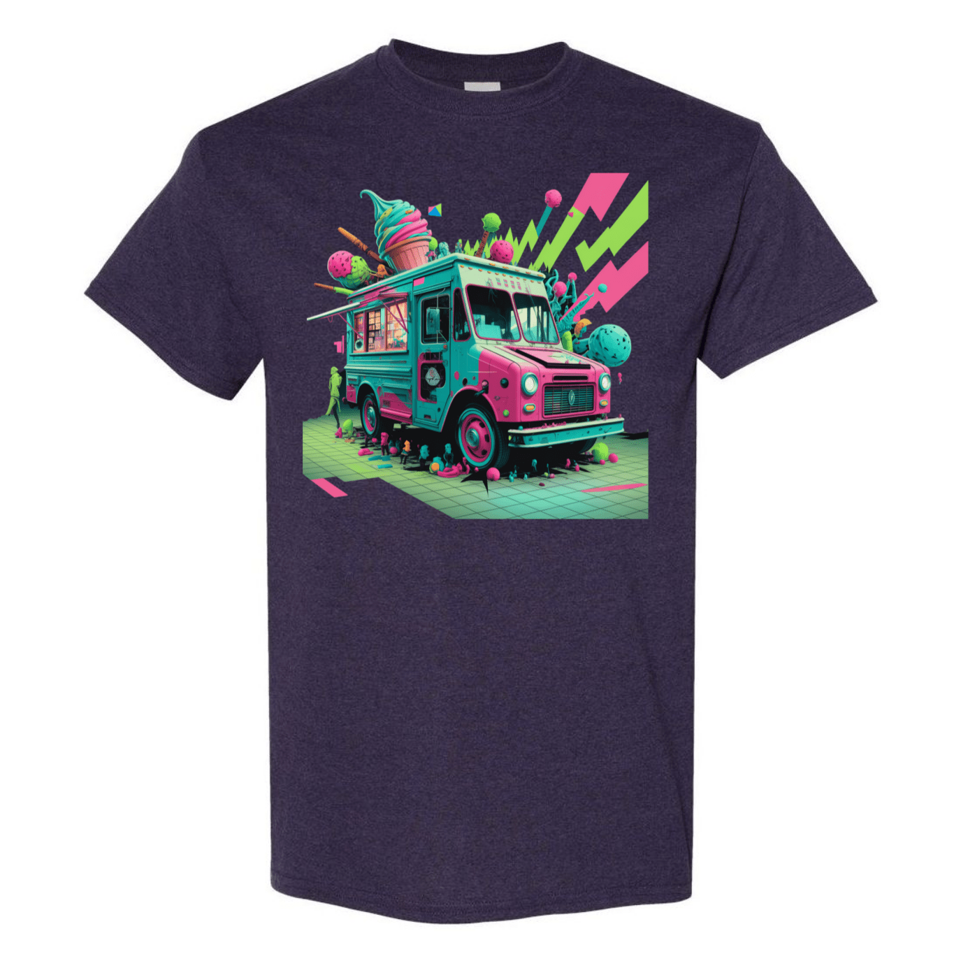 Deconstructed Ice Cream Truck Tee | Neon & Abstract | StyleSavvy.xyz - StyleSavvy.xyz
