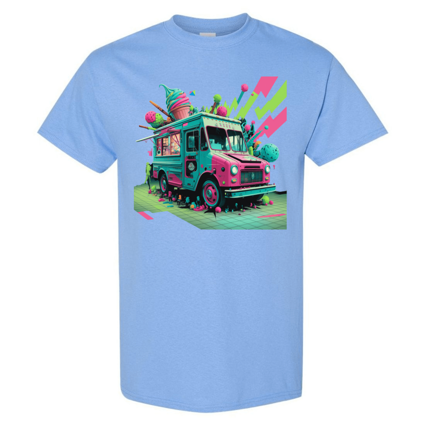 Deconstructed Ice Cream Truck Tee | Neon & Abstract | StyleSavvy.xyz - StyleSavvy.xyz