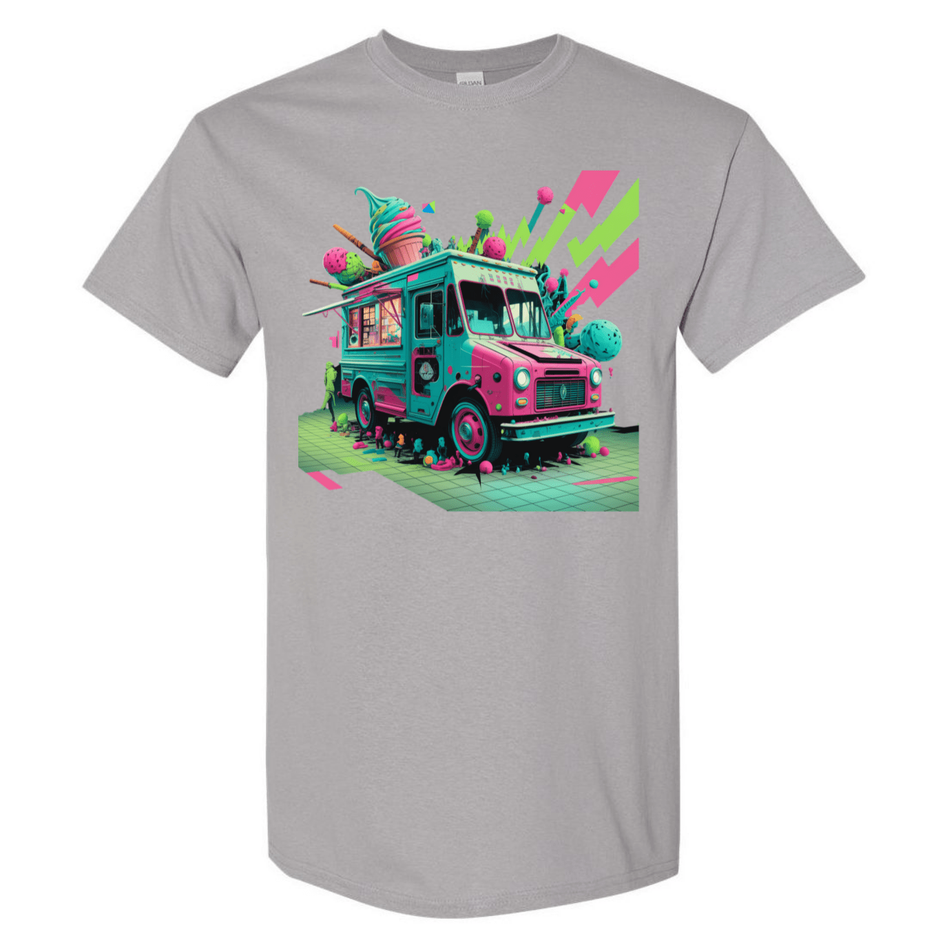 Deconstructed Ice Cream Truck Tee | Neon & Abstract | StyleSavvy.xyz - StyleSavvy.xyz