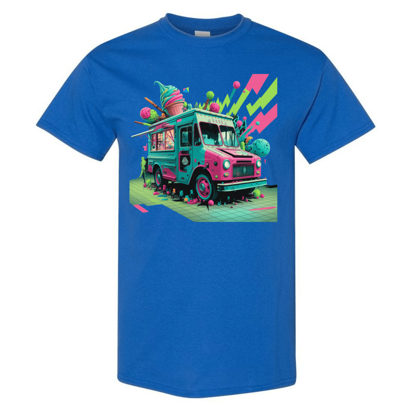 Deconstructed Ice Cream Truck Tee | Neon & Abstract | StyleSavvy.xyz - StyleSavvy.xyz