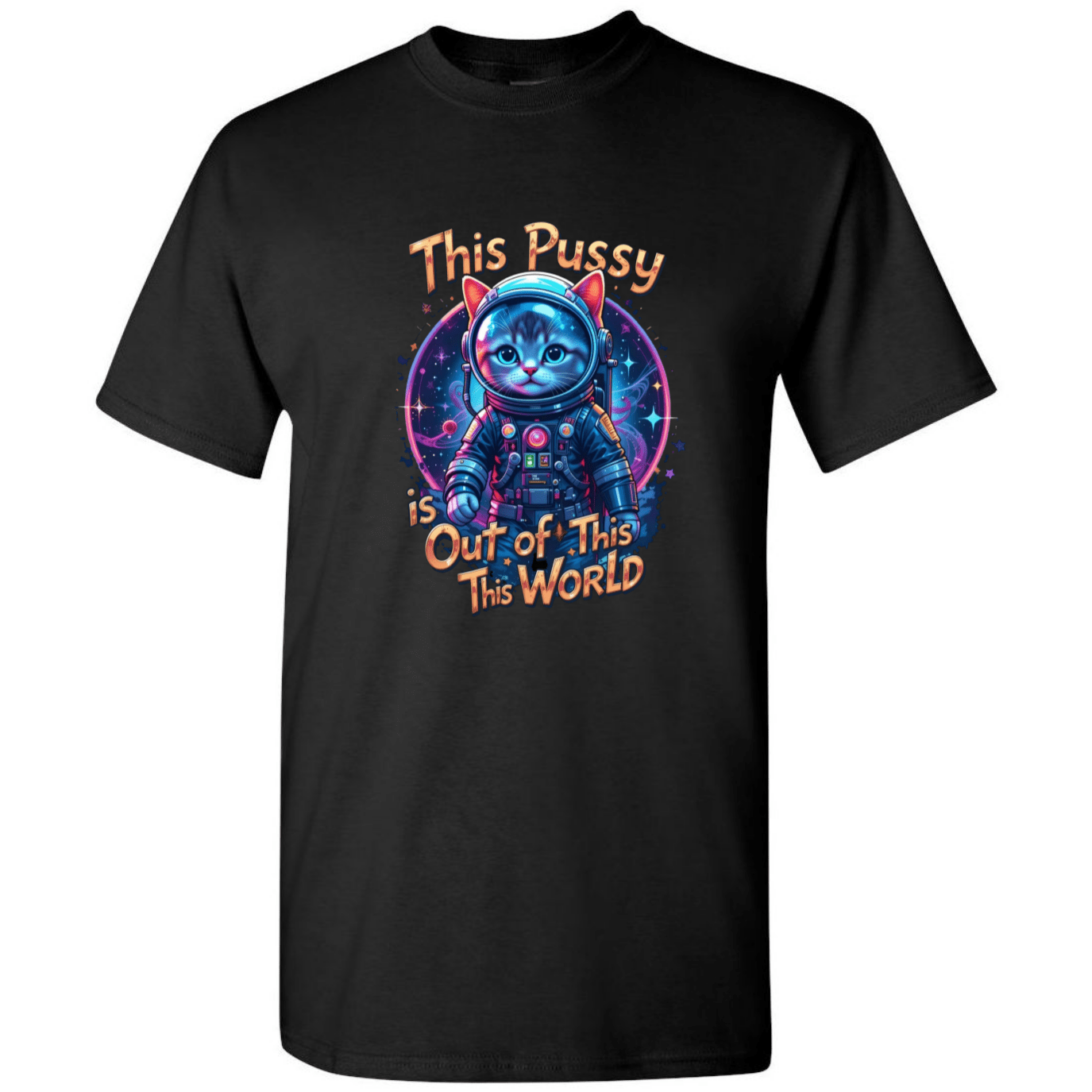 Cosmic Kitty: Out of This World Sass T-Shirt - StyleSavvy.xyz