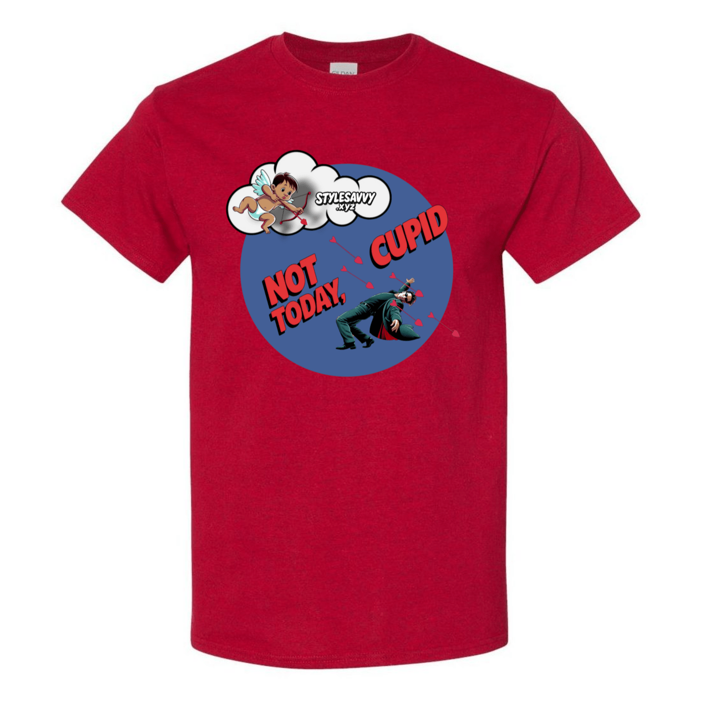 Not Today, Cupid – Stay Vigilant, Stay Single T-Shirt SSXYZ - StyleSavvy.xyz