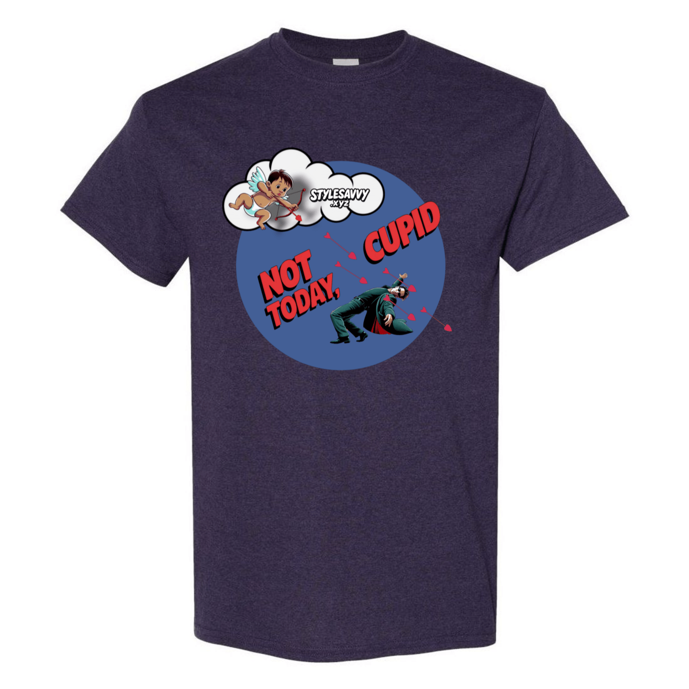 Not Today, Cupid – Stay Vigilant, Stay Single T-Shirt SSXYZ - StyleSavvy.xyz