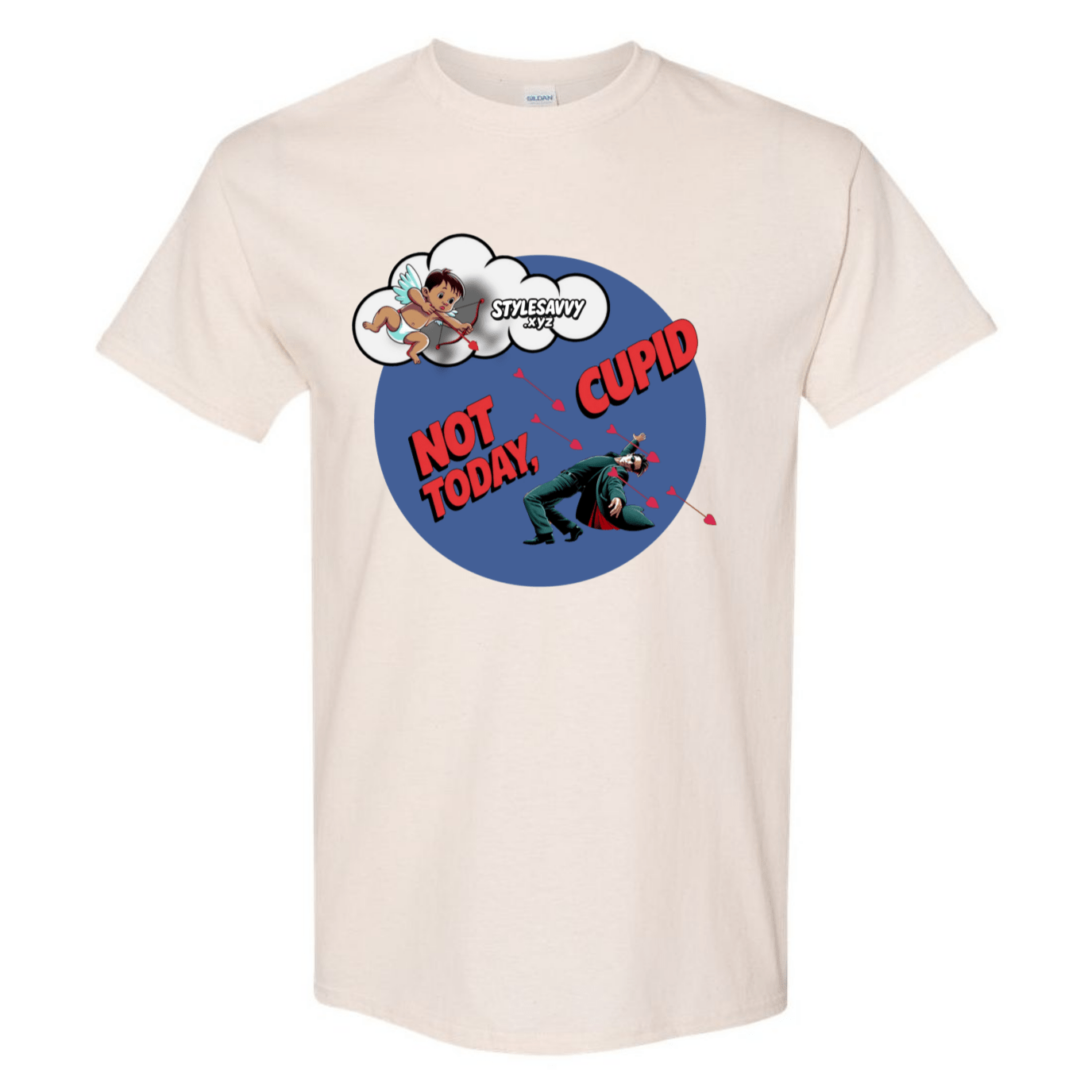 Not Today, Cupid – Stay Vigilant, Stay Single T-Shirt SSXYZ - StyleSavvy.xyz