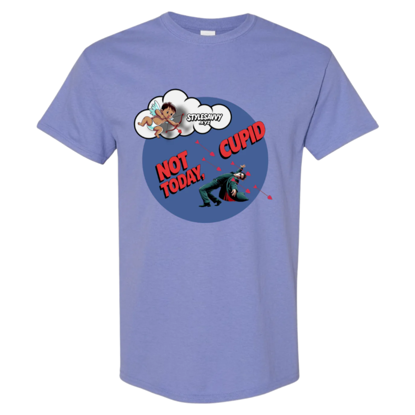 Not Today, Cupid – Stay Vigilant, Stay Single T-Shirt SSXYZ - StyleSavvy.xyz