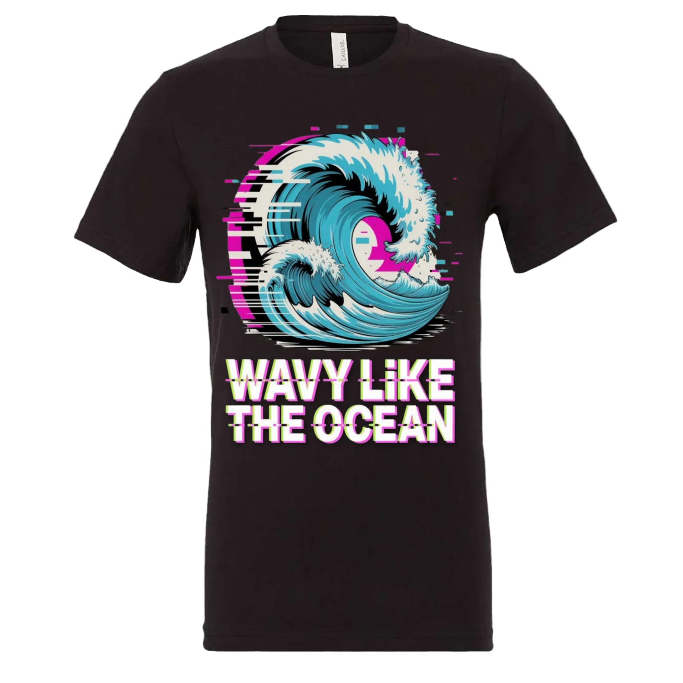 Wavy Like the Ocean – Glitch Wave Graphic Tee
