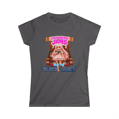 "Strawberry Jams but My Glock Don't" V1 - Women's Soft Style Tee   - SSXYZ