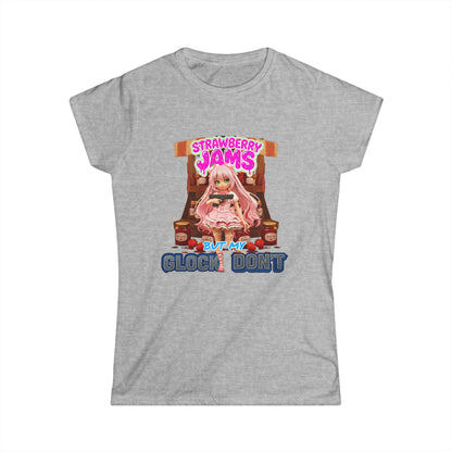 "Strawberry Jams but My Glock Don't" V1 - Women's Soft Style Tee   - SSXYZ