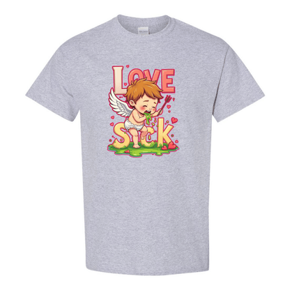 Love Sick Valentine's Day T-Shirt - Cute Cupid Vomiting Hearts - StyleSavvy.xyz