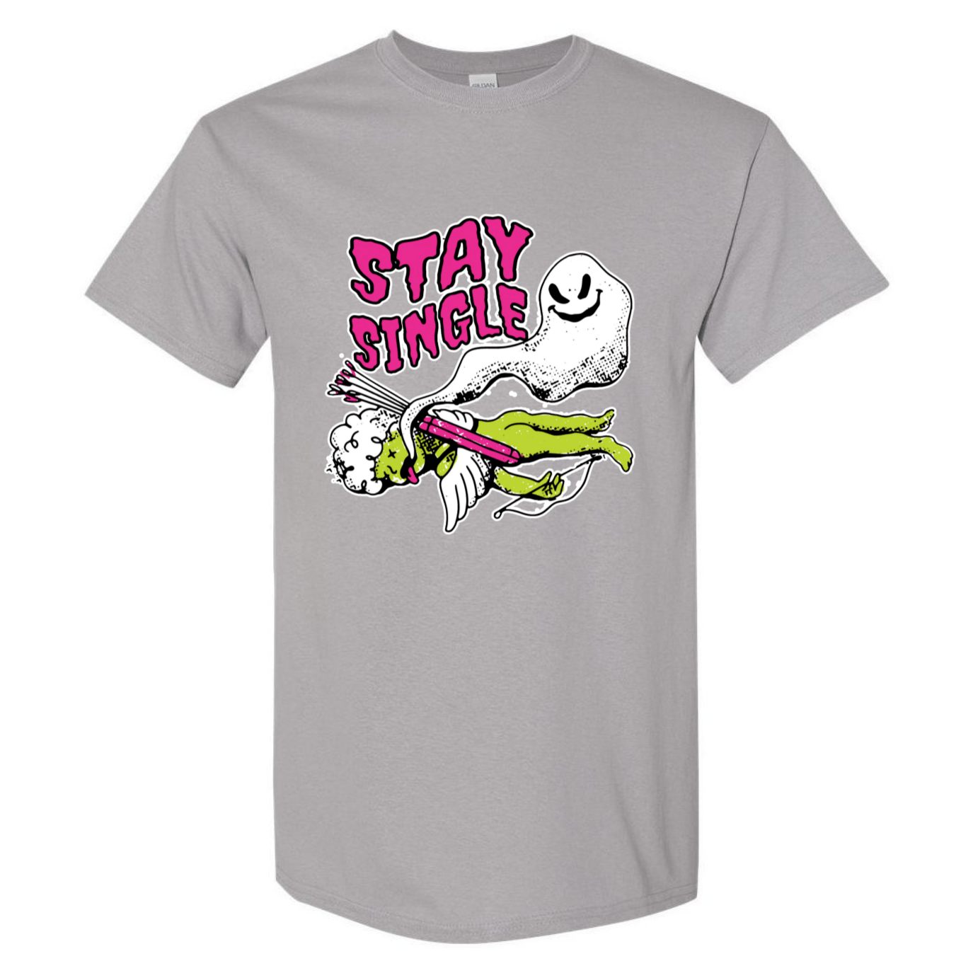 Stay Single T-Shirt - Funny Ghost & Cupid Valentine's Day Tee - StyleSavvy.xyz