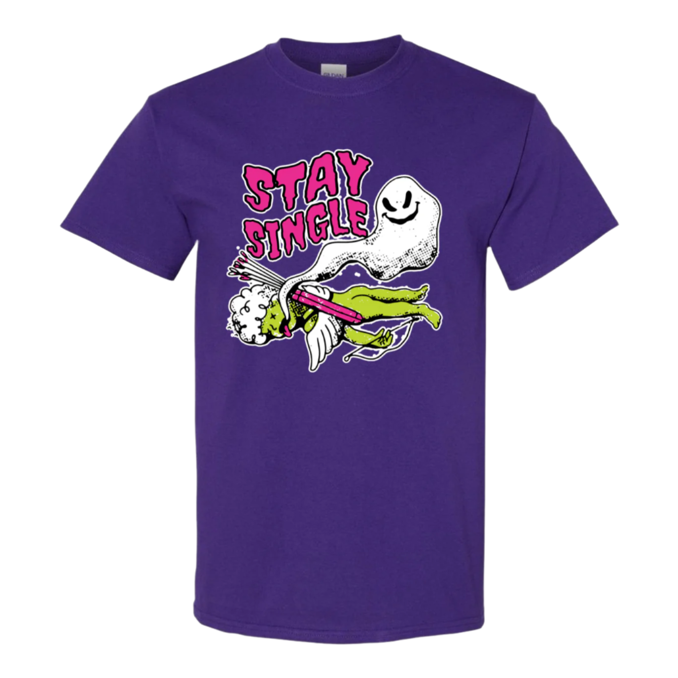 Stay Single T-Shirt - Funny Ghost & Cupid Valentine's Day Tee - StyleSavvy.xyz