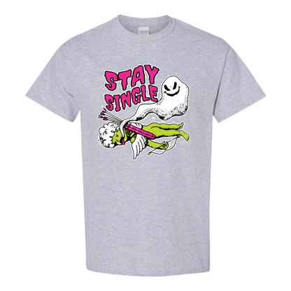 Stay Single T-Shirt - Funny Ghost & Cupid Valentine's Day Tee - StyleSavvy.xyz