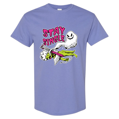 Stay Single T-Shirt - Funny Ghost & Cupid Valentine's Day Tee - StyleSavvy.xyz
