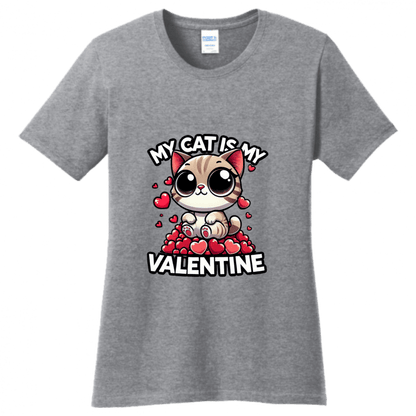 My Cat is My Valentine T-Shirt - Purrfect for Cat Lovers - StyleSavvy.xyz