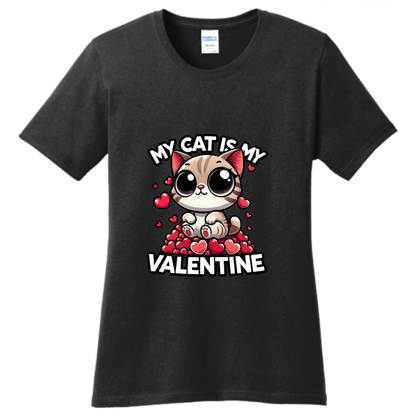 My Cat is My Valentine T-Shirt - Purrfect for Cat Lovers - StyleSavvy.xyz