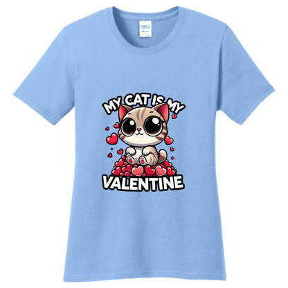 My Cat is My Valentine T-Shirt - Purrfect for Cat Lovers - StyleSavvy.xyz