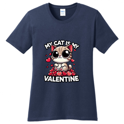 My Cat is My Valentine T-Shirt - Purrfect for Cat Lovers - StyleSavvy.xyz