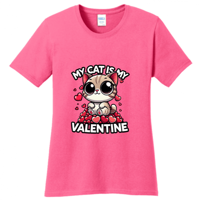 My Cat is My Valentine T-Shirt - Purrfect for Cat Lovers - StyleSavvy.xyz