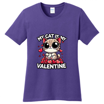 My Cat is My Valentine T-Shirt - Purrfect for Cat Lovers - StyleSavvy.xyz
