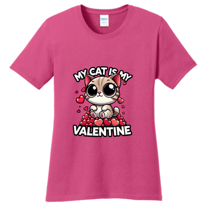 My Cat is My Valentine T-Shirt - Purrfect for Cat Lovers - StyleSavvy.xyz