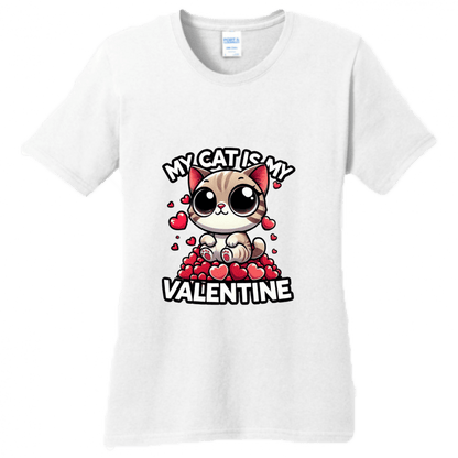 My Cat is My Valentine T-Shirt - Purrfect for Cat Lovers - StyleSavvy.xyz