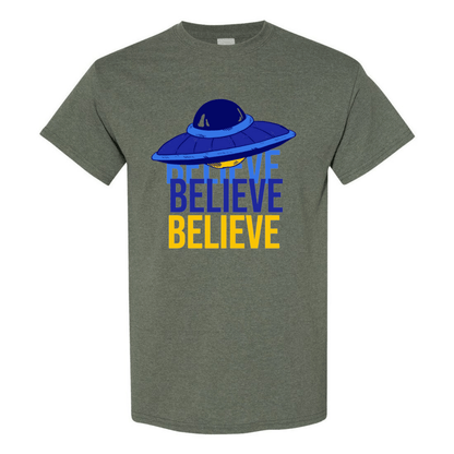 Believe UFO T-Shirt – Retro Alien Aesthetic Tee - StyleSavvy.xyz