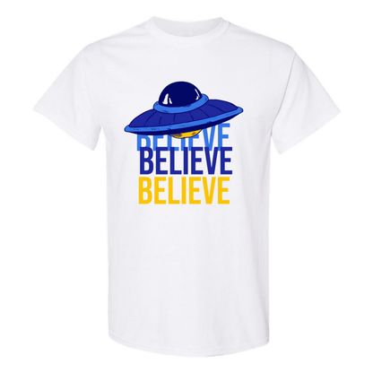 Believe UFO T-Shirt – Retro Alien Aesthetic Tee - StyleSavvy.xyz