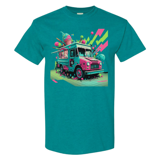 Deconstructed Ice Cream Truck Tee | Neon & Abstract | StyleSavvy.xyz - StyleSavvy.xyz