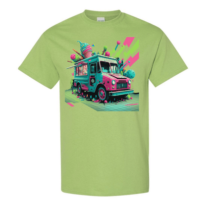Deconstructed Ice Cream Truck Tee | Neon & Abstract | StyleSavvy.xyz - StyleSavvy.xyz