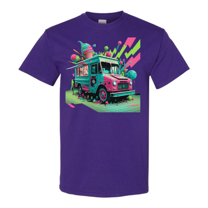 Deconstructed Ice Cream Truck Tee | Neon & Abstract | StyleSavvy.xyz - StyleSavvy.xyz