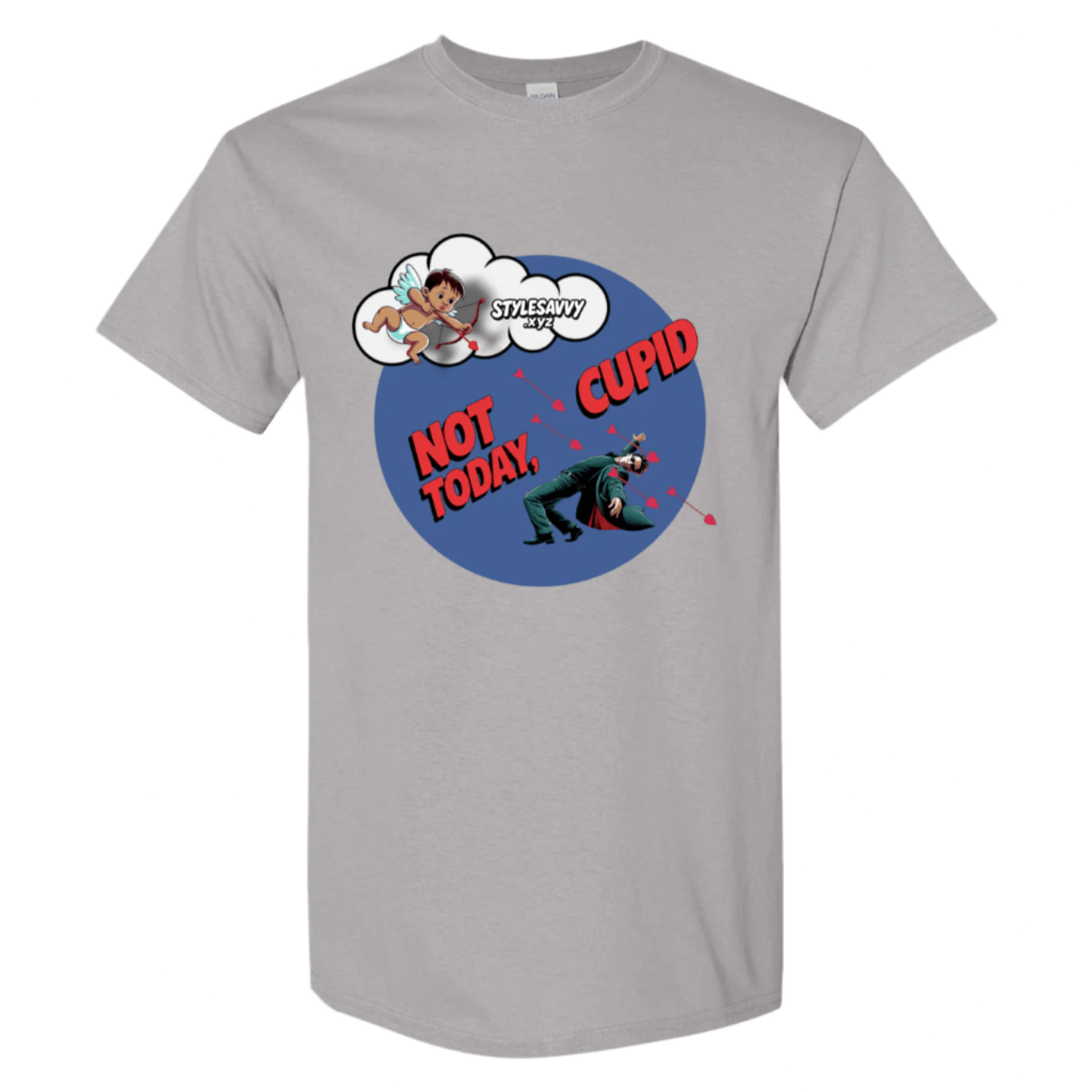 Not Today, Cupid – Stay Vigilant, Stay Single T-Shirt SSXYZ - StyleSavvy.xyz