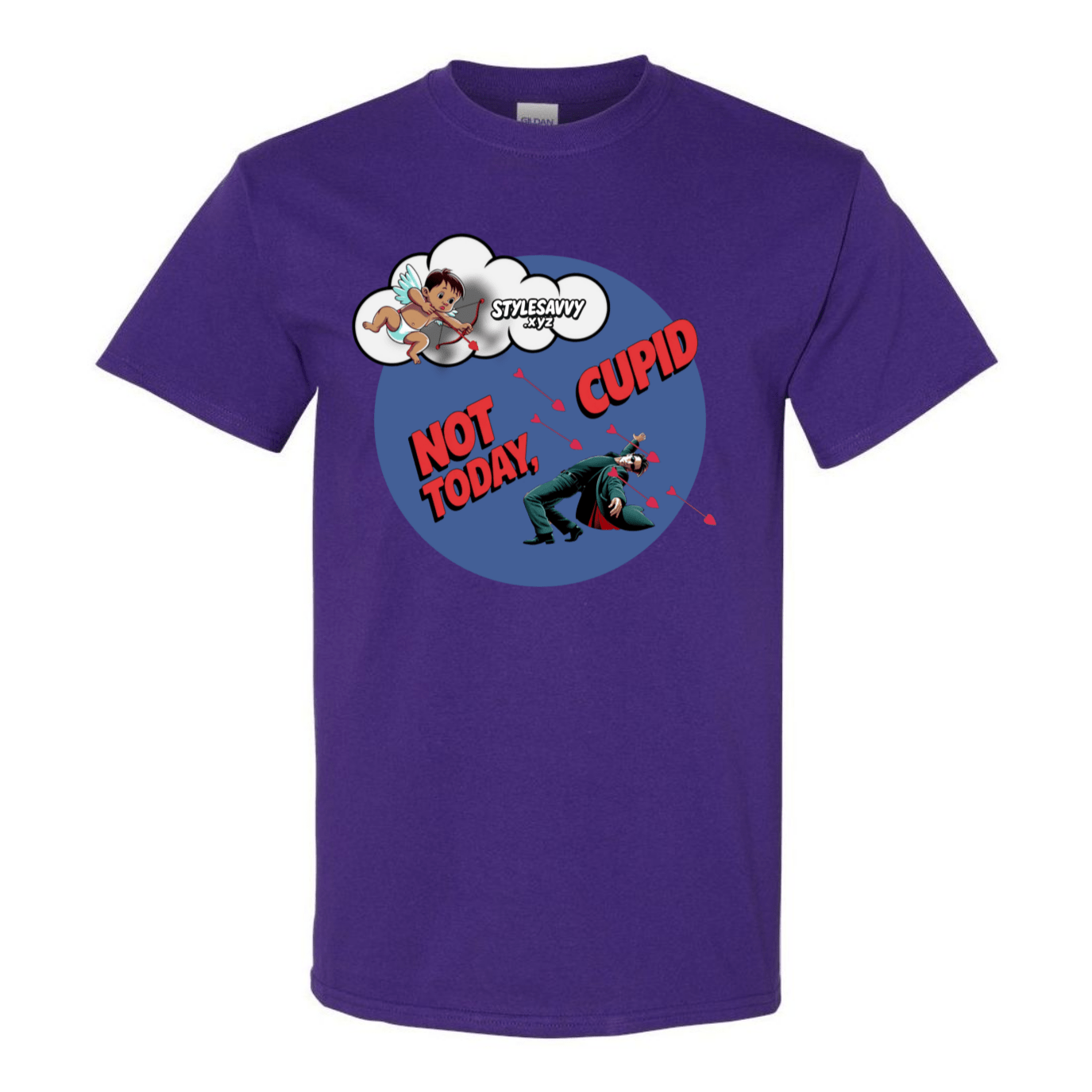 Not Today, Cupid – Stay Vigilant, Stay Single T-Shirt SSXYZ - StyleSavvy.xyz