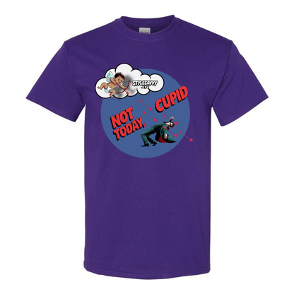 Not Today, Cupid – Stay Vigilant, Stay Single T-Shirt SSXYZ - StyleSavvy.xyz