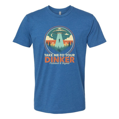 Funny Pickleball Tee – Take Me to Your Dinker – UFO Abduction Shirt