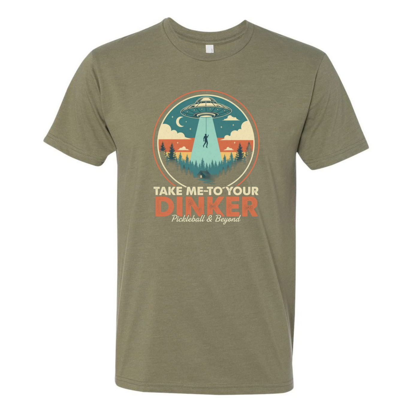 Funny Pickleball Tee – Take Me to Your Dinker – UFO Abduction Shirt