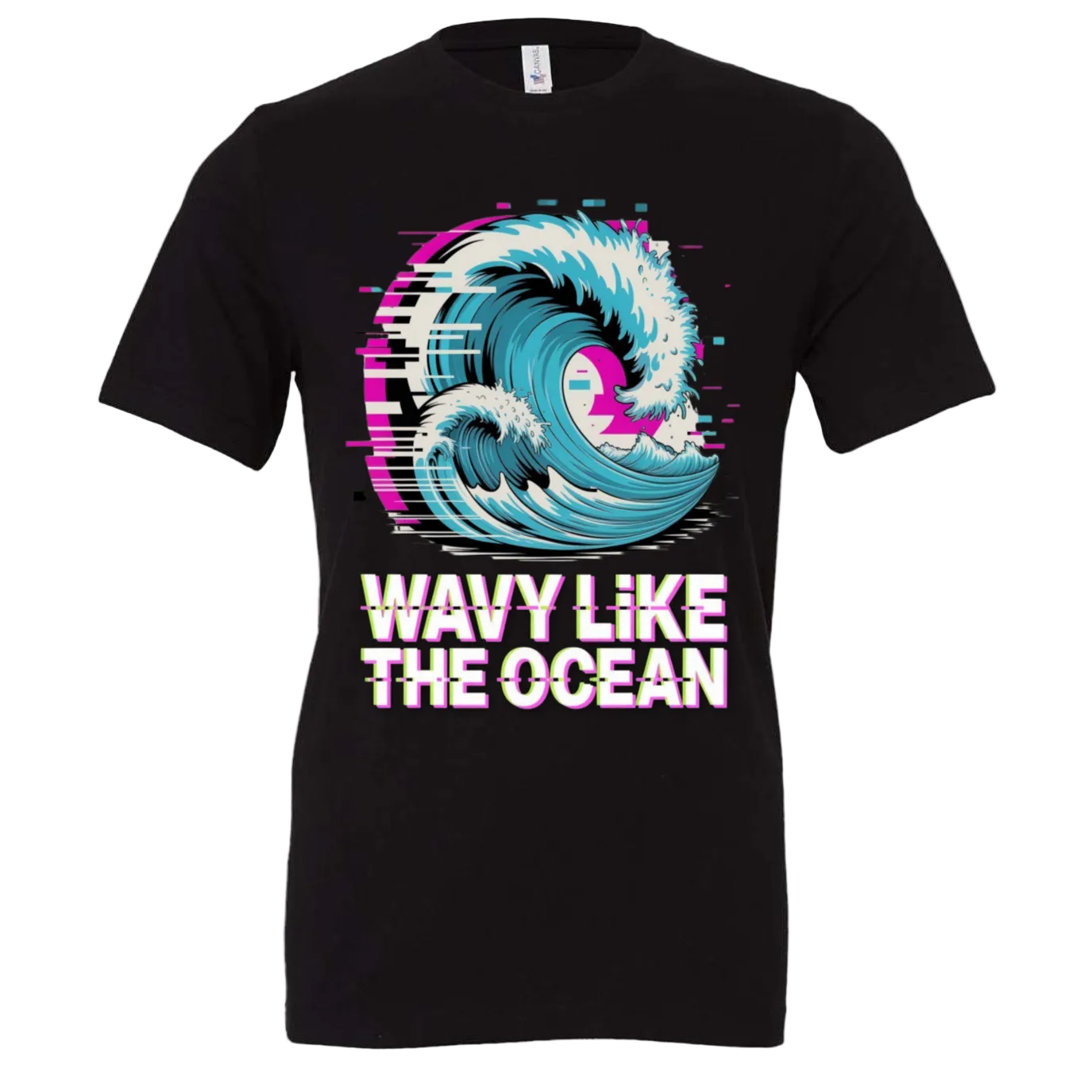 Wavy Like the Ocean – Glitch Wave Graphic Tee