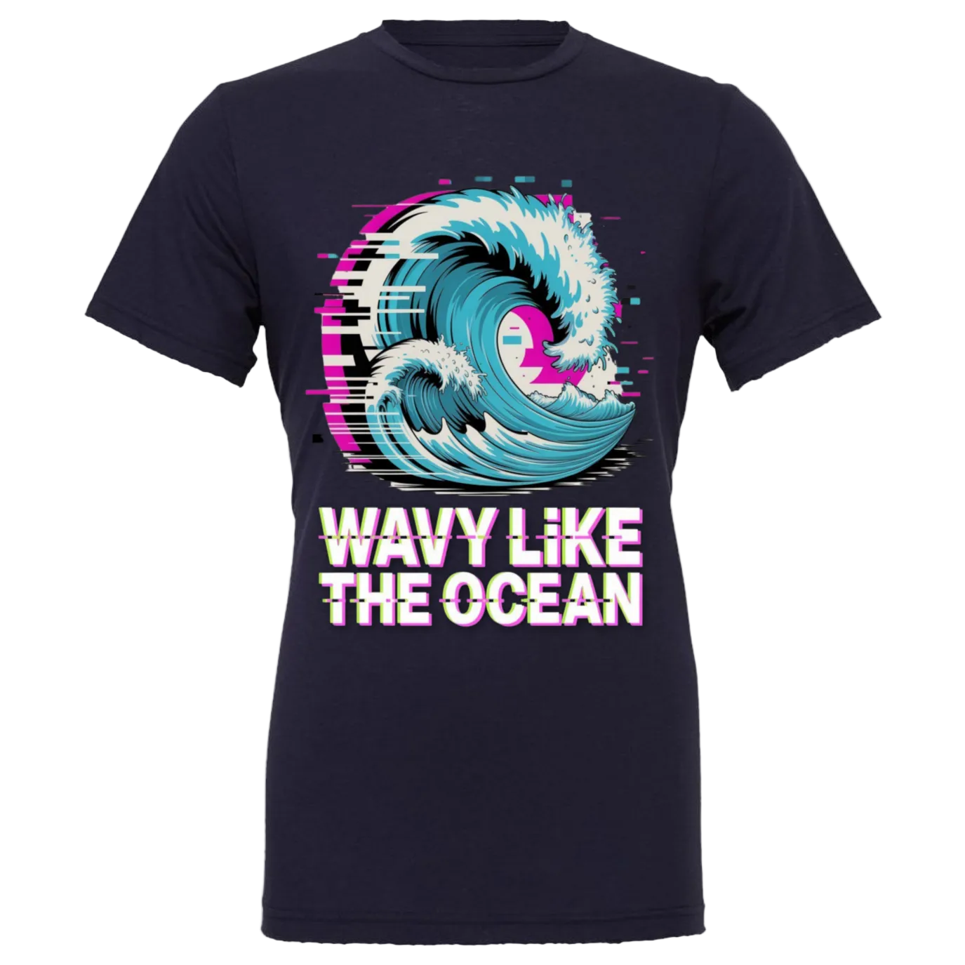 Wavy Like the Ocean – Glitch Wave Graphic Tee
