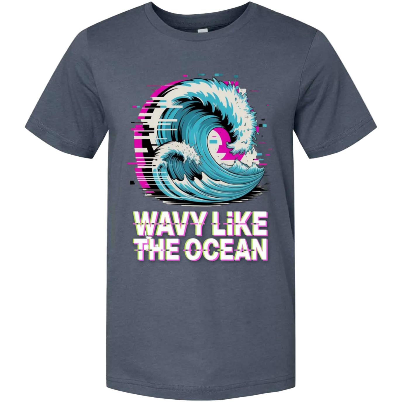 Wavy Like the Ocean – Glitch Wave Graphic Tee