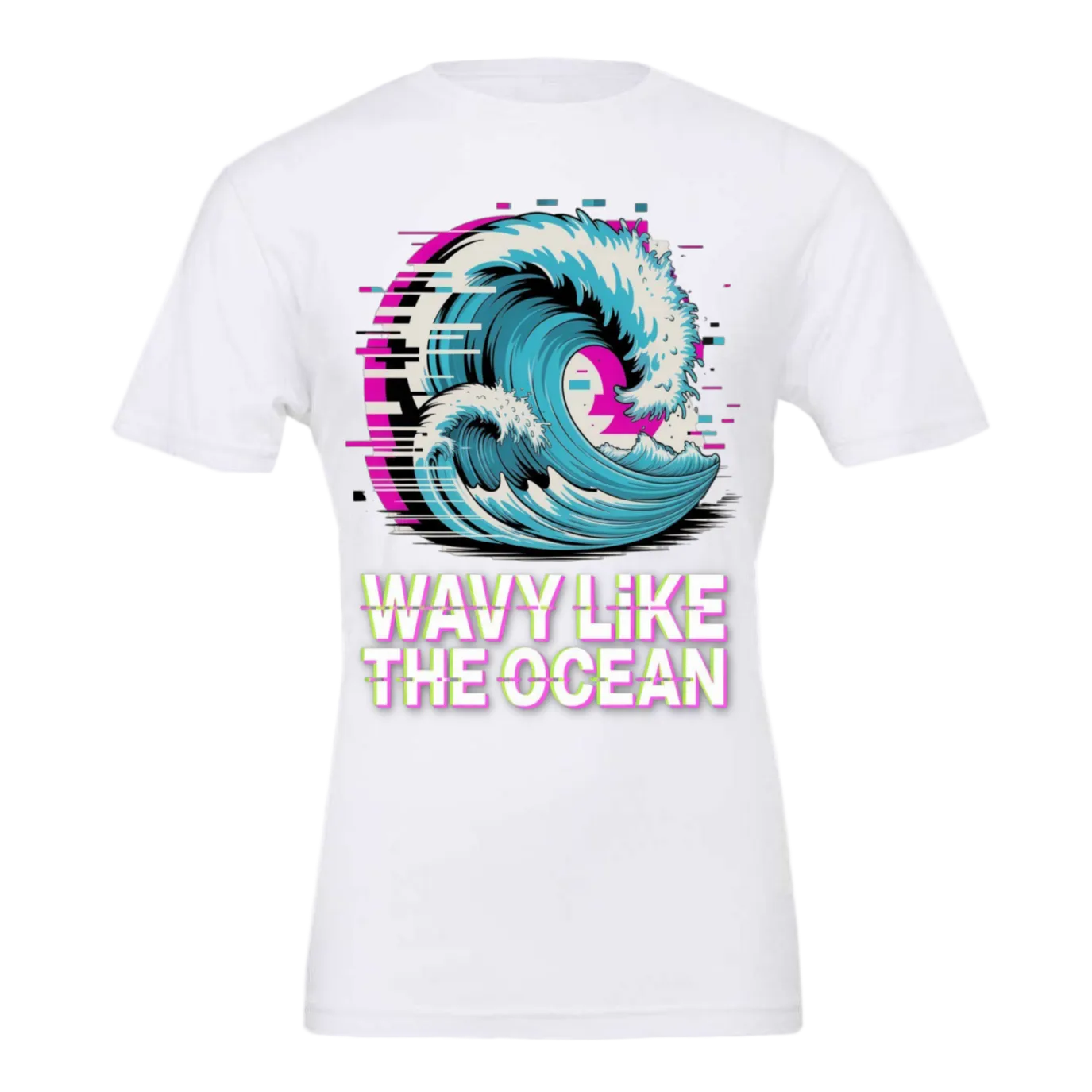 Wavy Like the Ocean – Glitch Wave Graphic Tee